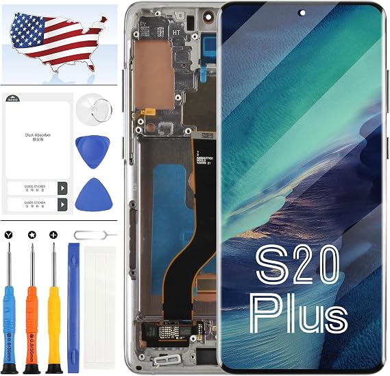 INCELL LCD Screen for Samsung Galaxy S20 Plus Screen Replacement for Samsung S20 Plus 5G LCD Display G985F G986F/DS G986U G986W LCD Digitizer Screen Touch Assembly Part(Black Frame,No Fingerprint)
