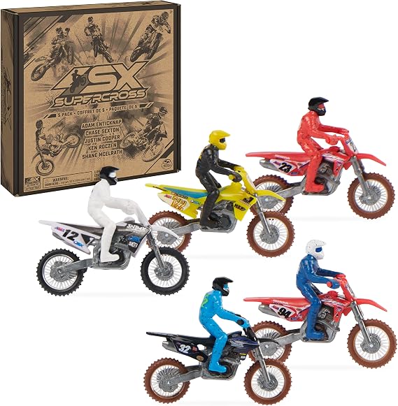 Supercross Authentic Die-Cast Motorcycles & Riders, 5-Pack