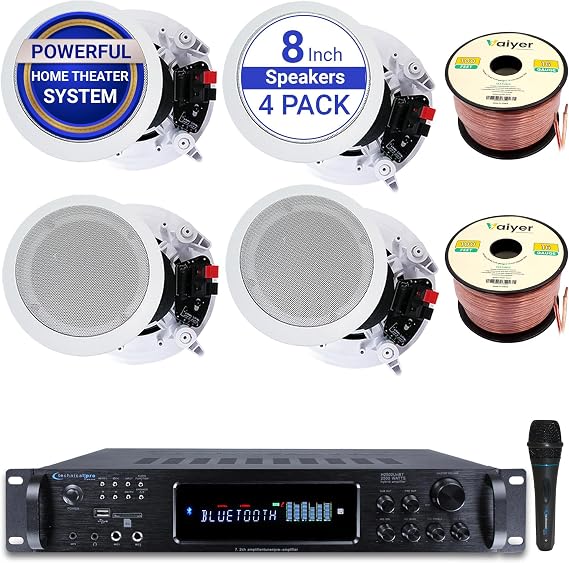 Vaiyer Home Stereo System Kit, 7.2 Channel 2500 Watts Bluetooth Amplifier