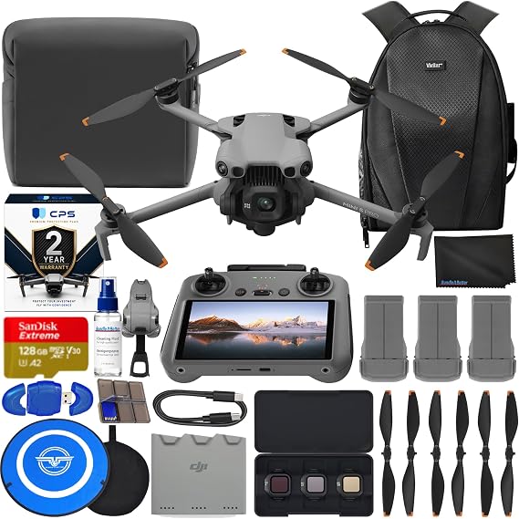 DJI Mini 5 Pro Drone Fly More Combo with RC 2 Controller (With Screen) Folding Drone with 4K Video, 36 Mins Flight Time, 3 Batteries Bundle with 128GB Memory Card, CPS + Pilot Kit