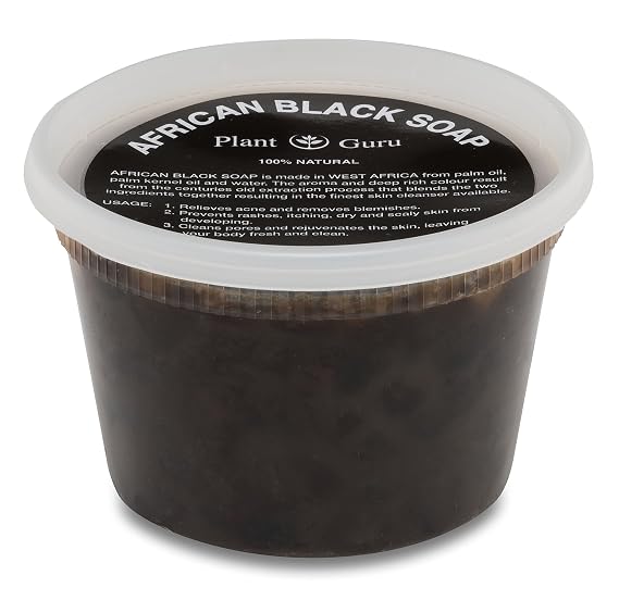 Raw African Black Soap Paste 16 oz. / 1 lb. - Pure & Natural Traditional Skincare for Face, Body & Hair | Handmade Cleanser for All Skin Types. Imported From Ghana.