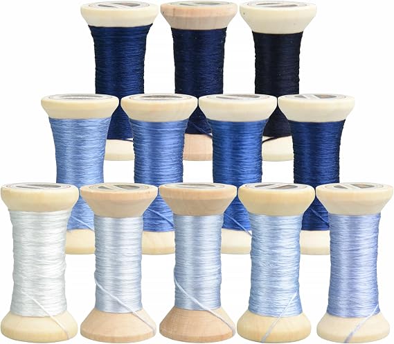 Handmade Embroidery Natural 100% Mulberry Silk Thread,12 Spools Each 24 Yards (20)