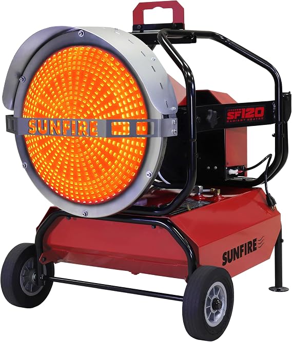 SUNFIRE Radiant Heater, 120,000 BTUs, Run Time 16 Hours, 14 Gal Tank
