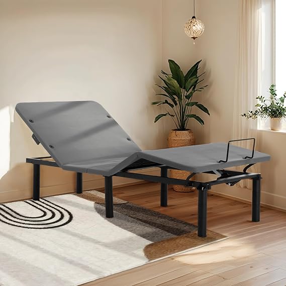 Frassie Adjustable Bed Base Frame Twin XL Electric Bed Base with USB Ports Head and Foot Incline (Twin XL)