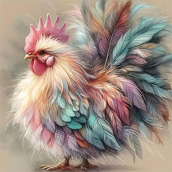 Acelii Colorful Rooster 5D Diamond Painting Kits for Adults Beginners