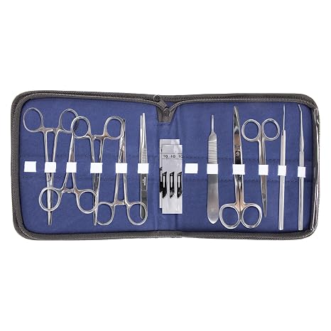 Advanced Dissection Kit Biology Lab Anatomy Botany Dissecting Set with Premium Stainless Steel Scalpel Knife Handle Blades and Zipper Carrying Case, for Medical Students & Veterinary, 10 Pieces
