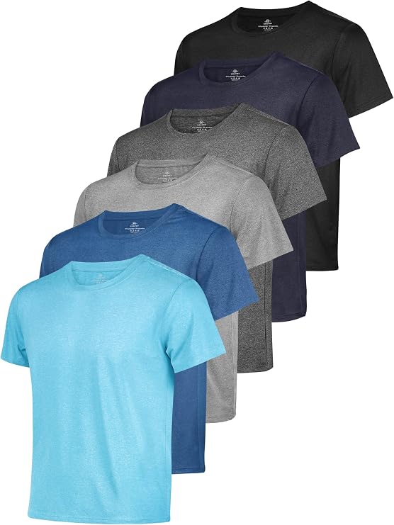 URATOT Men's Workout Shirts Short Sleeve Dry Fit Athletic T-Shirts Moisture Wicking Running Gym Active Lightweight Tee Top