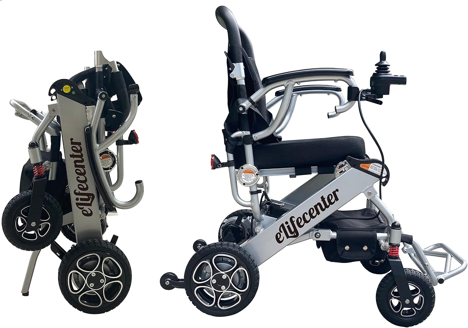 Aluminium Foldable Electric Wheelchairs for Adult-15 Miles Cruise Range - Detachable Battery 12AH (500W Motor Power)-Intelligent Joystick for Both Right or Left Hand User