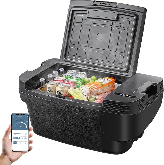 BODEGACOOLER 35L Built-In Car Refrigerator for Tesla Model Y- Ultra-Quiet Fast Cooling to -4F, Smart App Control, Space-Saving Design for Camping & Road Trips 12/24V DC/AC,-4F-68F