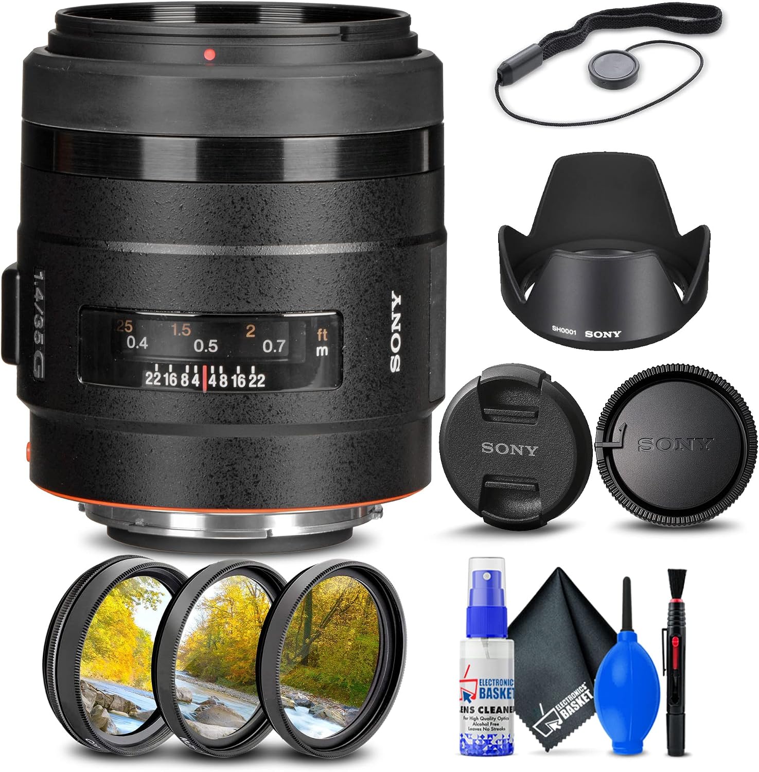 Sony 35mm f1.4 G Lens SAL35F14G  Filter Kit  Lens Cap Keeper  Cleaning Kit  More Renewed