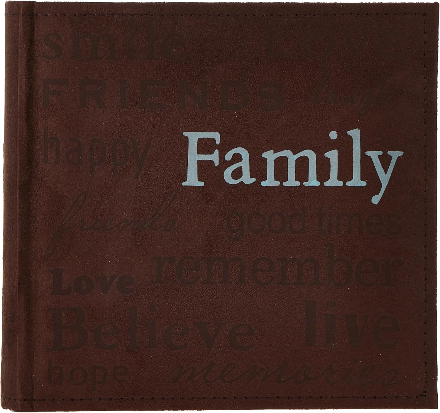 Pioneer Photo Albums 10004163 TXT-200BN Family Text Design Sewn Faux Suede Cover Album, Multicolor