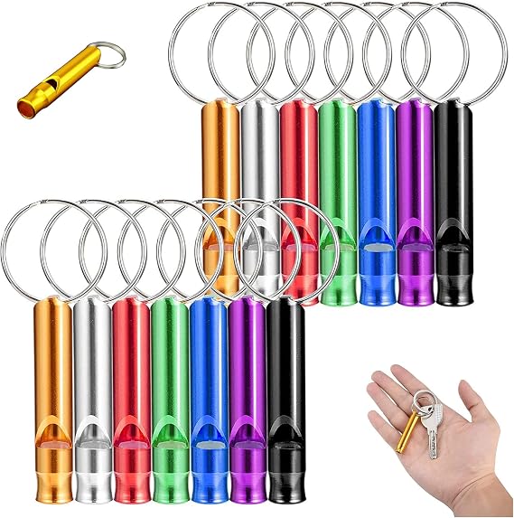 14 Pcs Outdoor Small Whistles Hiking Camping Climbing Aluminum Alloy Whistle Signal Whistles Aluminum Emergency Whistles for Sports Referee