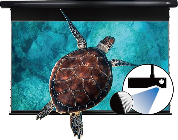 VIVIDSTORM-Projection Screens,Rotate/Spin ALR UST Motor Tension Screen,Electric Tab-tensioned Drop Down Screen,16: 9 Home Theatre System Compatible with UST Laser TV Projector,VBMSLUST84HA