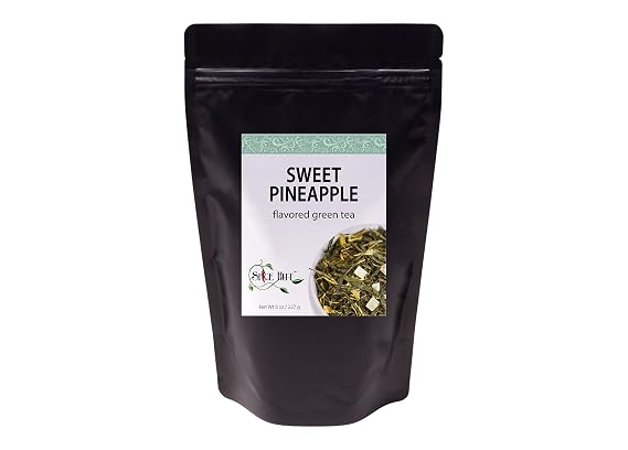 Sweet Pineapple, Loose Leaf Green Tea - Caffeinated, Antioxidants, Hot & Iced | bulk 8oz, 80-100 cups | The Spice Hut, First Sip of Tea