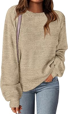Sweaters for Women,Oversized Batwing Sweaters 2025 Fall Winter Outfits Trendy Crewneck Knit Fashion Pullover Tops