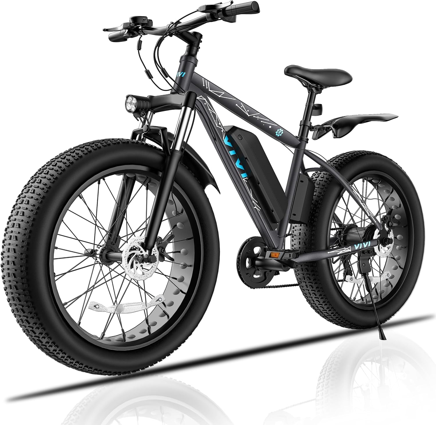 Vivi F26FUL Electric Bike Peak 750W 26 x 4.0 Fat Tire Electric Bike with 48V 13Ah Removable Battery, 7 Speed, Top 25Mph, Cruise Control, Up to 60 Miles for Commuting, Beach,Snow, UL2849 Certification
