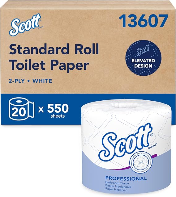Scott Professional Standard Roll Toilet Paper, Bulk, 20 Rolls (13607)