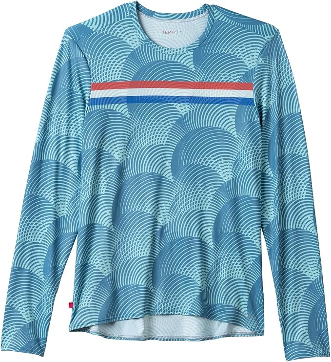Terry Cycling Jersey Mens Soleil Long Sleeve Bike Top, UPF 50+ Sun Top, Moisture Wicking, Quick Dry Hiking Biking Shirt