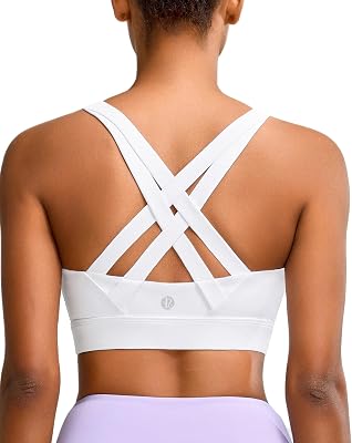 RUNNING GIRL Sports Bra for Women High Support,Molded Cup Strappy Running High Impact Sports Bras for Women