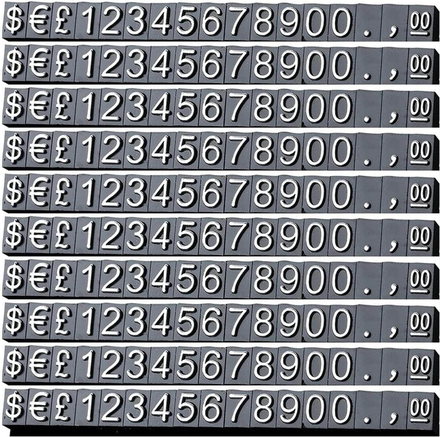 feedal Price Tags Price Display Cubes Adjustable Number Counter Stand Label Sale Price Blocks 170 Pieces for Jewelry Watch Ring Dollar Pricing Show Kit, Black