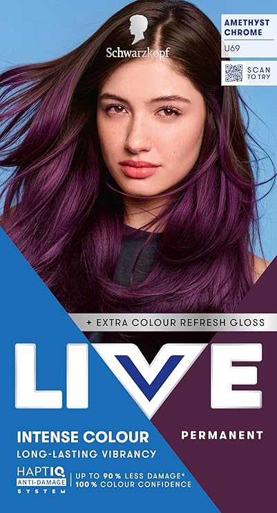 Schwarzkopf LIVE Intense Colour Hair Dye, U69 Amethyst Chrome