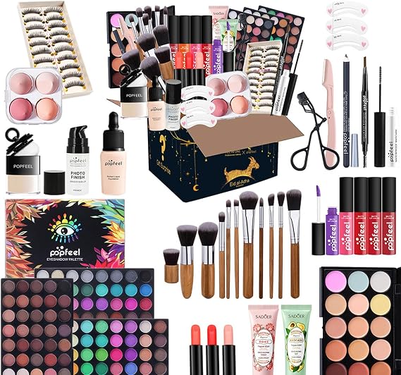COMPLETE MAKEUP SET - 35 Piece All-in-One Makeup Kit for Women, Comprehensive Makeup Collection with Brushes for Beginners, Professionals, Girls and Teens