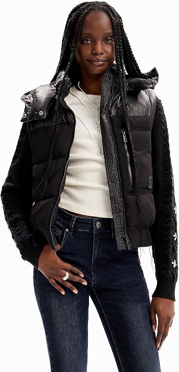 Desigual Women's Detachable-Sleeve Padded Jacket