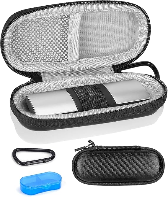 Case for Kardiamobile 1-Lead/1L/ 6L/ 6L Max EKG Heart Monitor, Compatible with Kardia Mobile EKG Heart Monitor, Hard Travel Box for Alivecor Kardiamobile, Pill Box & Carabiner Clip Included