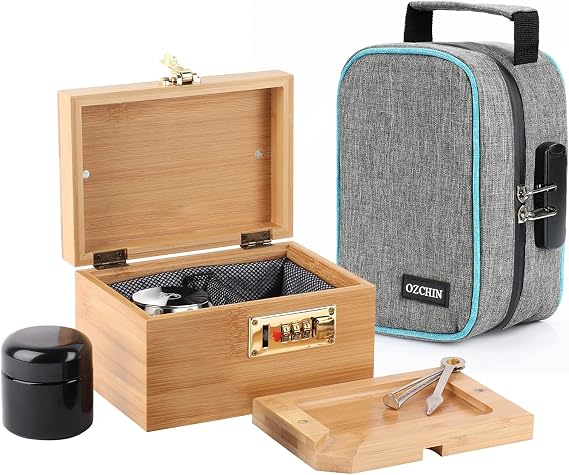OZCHIN Bamboo Box and Lock Bag