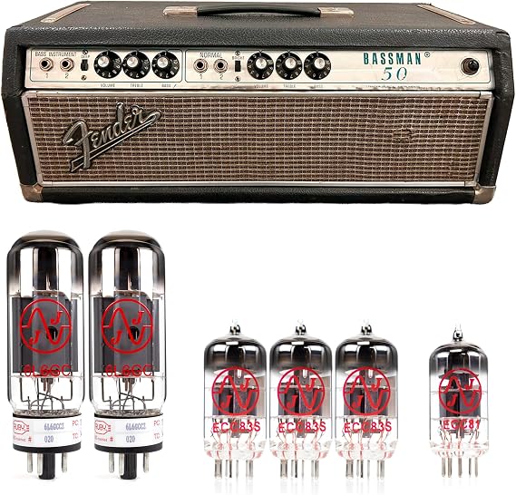 JJ Tubes - Tube Kit for Fender Bassman 50 Watt for Guitar Amplifiers (RUBY)
