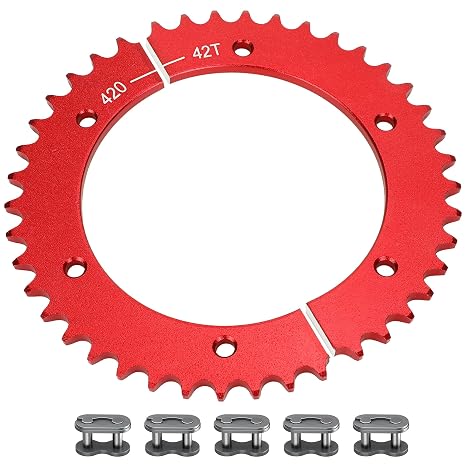 YOXUFA Go Kart Split Sprocket 420 Chain 42 Tooth Rear Mini Bike Sprocket for Predator 301cc 420cc 212cc 196cc 79cc 97cc 100cc 2.8hp 3.0hp 6.5hp 13hp Engine Aluminum Universal Powersports Parts