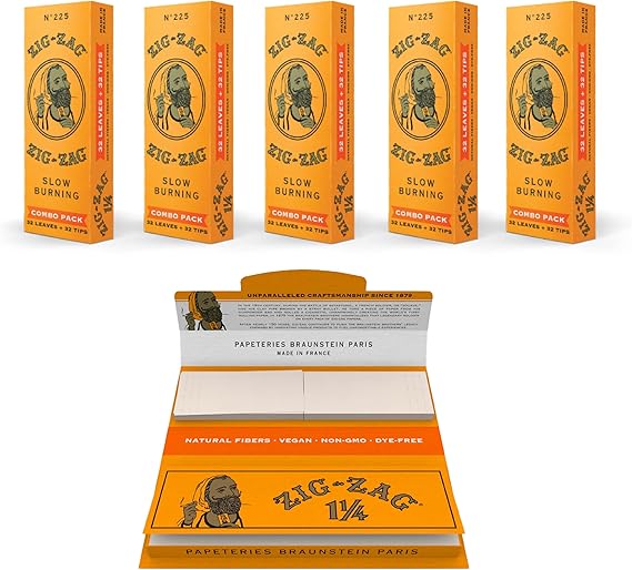 ZIG-ZAG Rolling Papers Combo French Orange 1 1/4 5 Pack