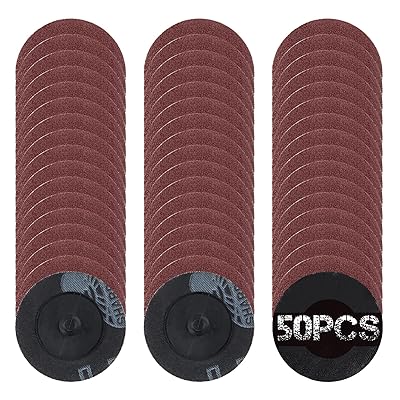 SPEEDWOX 50Pcs 2 120 Grit Roll Lock Quick Change Discs Aluminum Oxide Coated Die Grinder Accessories Aluminum Oxide Sandpaper Disc Roll Lock Sanding Discs Quick-Change Sanding Discs