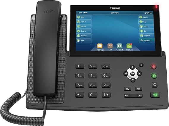 Fanvil X7 Enterprise VoIP Phone, 7-Inch Color Touch Screen, 20 SIP Lines, Power Adapter Not Included