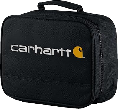 Carhartt Insulated 4-Can Lunch Cooler for Men and Women, Fully Insulated and Water Resistant, Black