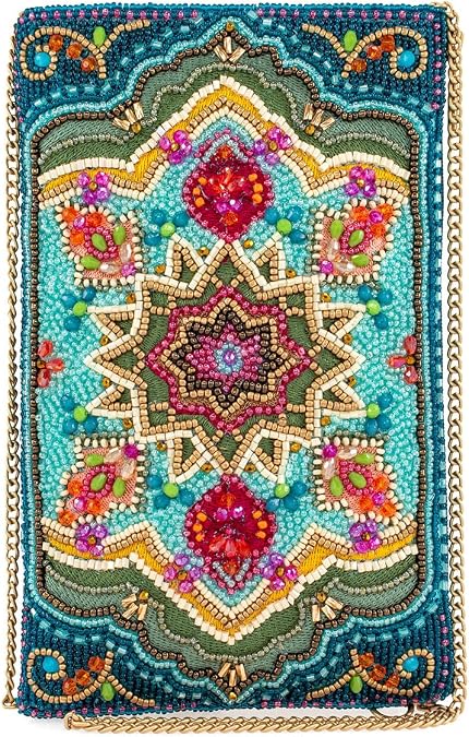 Mary Frances Venice Beaded Crossbody Cell Phone Clutch Zipper Bag