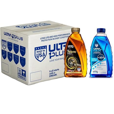 ULTRA 1PLUS SAE 75W-90 Synthetic Gear Oil 3-Pack API GL-5 10 QT + Windshield Washer 1 QT