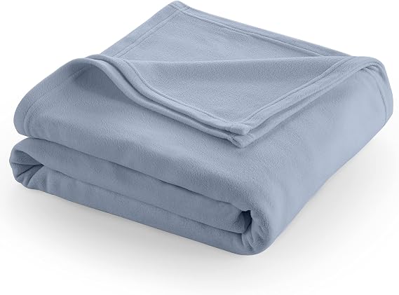 Twin Size Fleece Bed Blanket | Comfy Supersoft Fleece Blanket All-Season Light Weight Throw Blanket | Luxuriously Soft | Throw Blanket for Couch and Sofa | Machine Wash | Blue