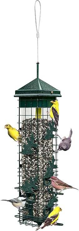 Squirrel Solution200 Squirrel-proof Bird Feeder w/6 Feeding Ports, 3.4-pound Seed Capacity, Free Seed Funnel | Six ports, weight-triggered access closure, seed funnel included