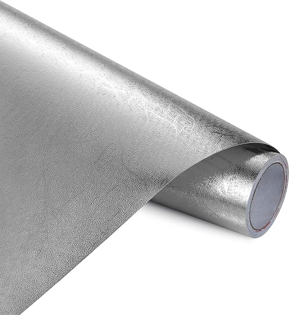 ANT Silver 12" x 10ft Textured Metallic Premium Permanent Adhesive Craft Vinyl for Decals, Stickers, All-Weather Fade Proof, Indoor Outdoor Use for Craft, Cricut, Silhouette, Expressions, Cameo