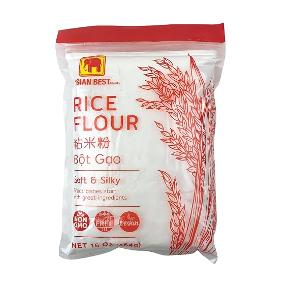 Asian Best Rice Flour, Soft & Silky, Gluten Free, Non-GMO, Vegan, 16 oz