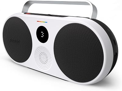 Polaroid P3 Music Player Black - Retro-Futuristic Boombox Wireless Bluetooth Speaker Rechargeable with Dual Stereo Pairing