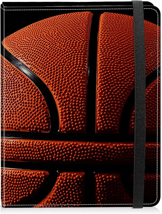 Photo Album 4x6 Photos - 60 Photos Capacity PU Leather Cover Photo Album with Strong Elastic Band, Portable Picture Album for Family Wedding Wedding Anniversary, Basketball Pattern