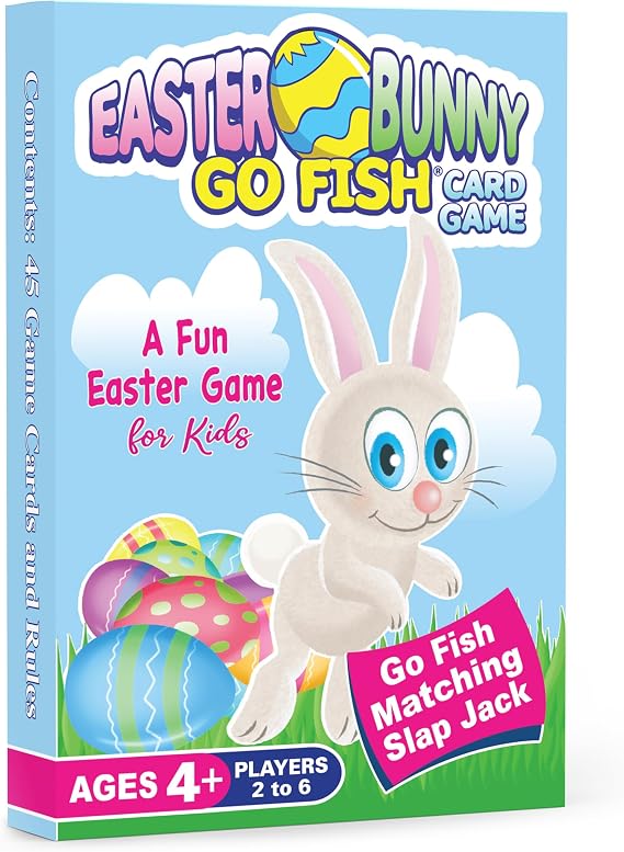 Easter Bunny Go Fish 3-in-1 Easter Game, Old Maid & Slap Jack, Ages 4-8