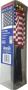 Annin American USA Stick Flags Value Bundle Pack, 4 by 6-Inch, 24-pack