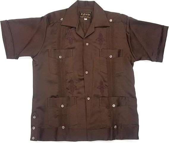 Authentic Guayabera Yucateca Copacabana Classica for Kids Color Chocolate