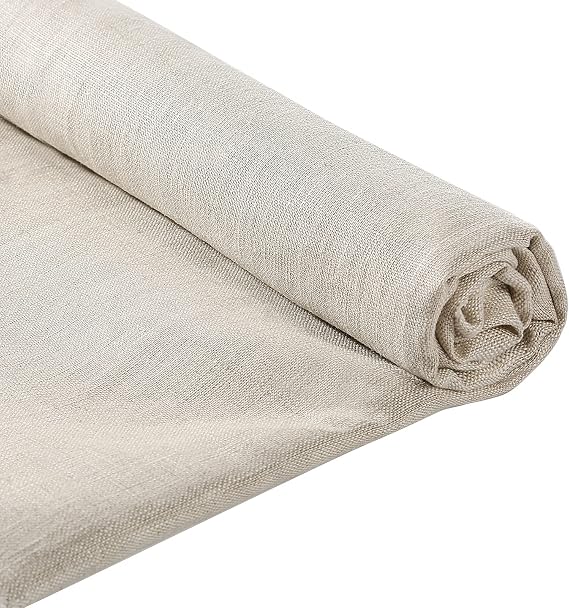 Pllieay Natural Pure Linen Fabric 39x55 Inch, Solid Colour for Dressmaking