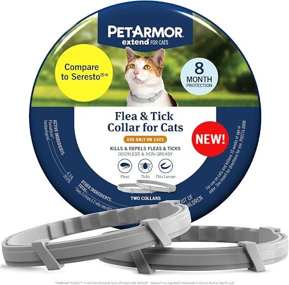 PetArmor Extend Flea & Tick Treatment & Prevention Collar for Cats, 8 Months of Protection, 2 Count