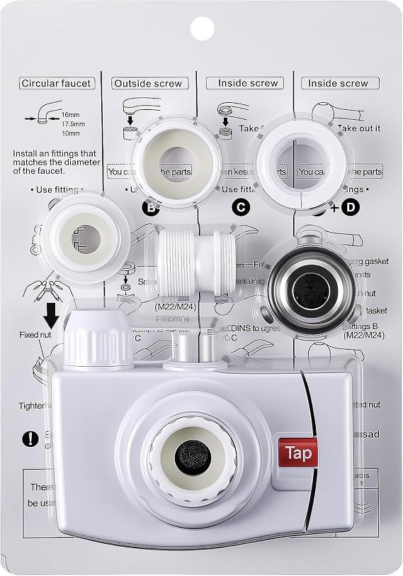 Plastic Diverter with 7 Pieces Mounting Accessories Compatible with Enagic Kangen Water Ionizer Machines SD501 & K8, Durable Universal Faucet Diverter Valve Kit