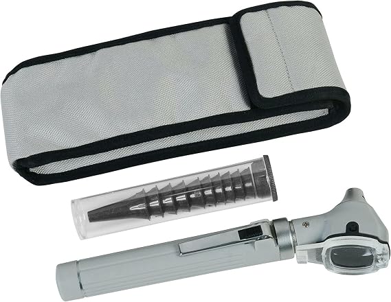 Mini Otoscope for Educational and Personal Use - Ideal for Medical and Nurse Students, Paramedics, EMT and Personal Use... (Gray)